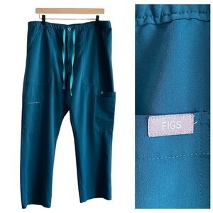 FIGS Teal Blue Cairo Cargo Scrub Pants XL Short